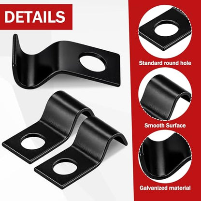 Yaocom 100 Pcs Cable Wire Screw Clips 1/4 Inch, Zinc Plated Steel Clamp Outdoor Cord Clips for Wall Mounting Wire Management(Black,1/4 in)