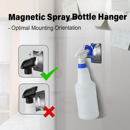 KIHOGEM Magnetic Spray Bottle Hanger | Stainless Steel Spray Bottle Holder with Strong Magnetic Backing for Refrigerator Grill RV (4pcs)