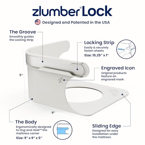 The Original USA Patented ZlumberLock - Secure Sheet Holder with Heavy-Duty Mattress Straps – No More Loose Bedding, Universal Fit, Easy One-Time Installation