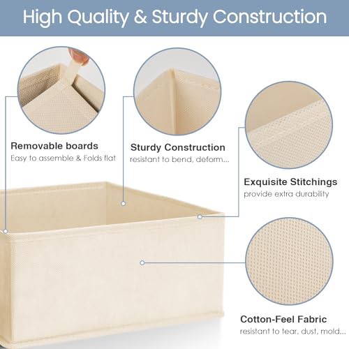 Drawer Organizer Clothes,16 Pack Underwear Drawer Organizers, Foldable Closet Organizers and Storage Dresser Drawer Dividers Clothing Organizer for Clothes, Socks, Scarves, Bra, Ties (Beige)