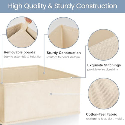 Drawer Organizer Clothes,16 Pack Underwear Drawer Organizers, Foldable Closet Organizers and Storage Dresser Drawer Dividers Clothing Organizer for Clothes, Socks, Scarves, Bra, Ties (Beige)