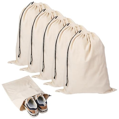 5 Pack Shoe Bags for Travel, Washable Dust Bags Drawstring Travel Shoe Bag | 17.7" x 13.8" Dustproof Travel Shoe Bag for Packing, Reusable Storage Bags with Drawstring Closure for Handbags Shoes Toys