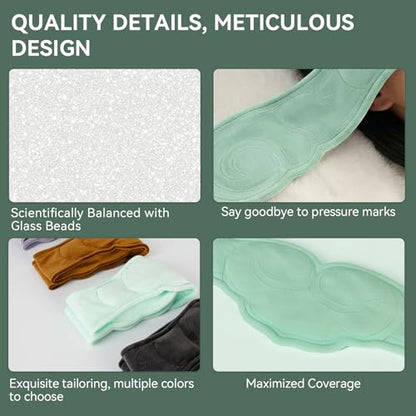 Weighted Sleep Mask with Gentle Pressure | Lightweight, Soft, Breathable & Skin-Friendly | Perfect Blackout for Deep Sleep, Travel, Meditation,Yoga (Light Green, Ruyi)