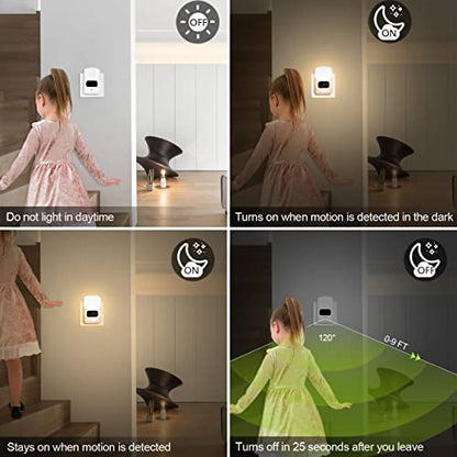 LUXON Motion Sensor Night Light with Digital Alarm Clock,Plug Into Wall | Bathroom Clock 4000K Neutral White,Dusk to Dawn Sensor ,Motion Activated for Bedroom,Hallway,Bathroom