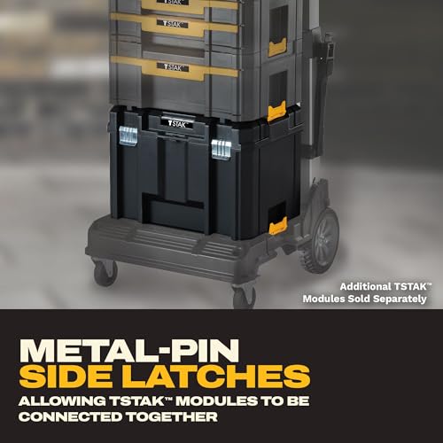 DEWALT TSTAK Tool Box, Extra Large Design, Removable Tray for Easy Access to Tools, Water and Debris Resistant (DWST17806)