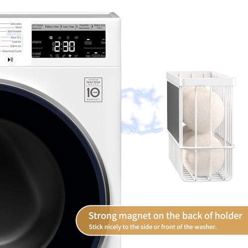Moryimi Magnetic Dryer Ball Holder for Laundry Room Organization | Magnetic Lint Bin for Laundry Room, Iron Dryer Ball Container for Laundry Room Organization and Storage (No Balls)