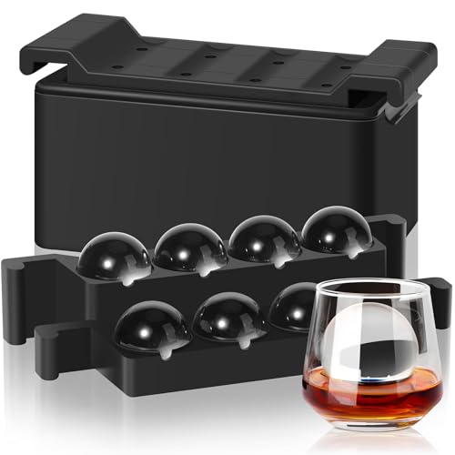 Clear Ice Ball Maker, 2 Inch Silicone Mold for Whi... (Black | Silicone)