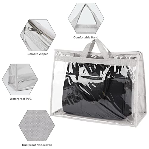 3PCS Purse Storage Bag Organization Purse Dust Bag Organizer Clear Plastic Lightweight Protective Waterproof Handbag Protector