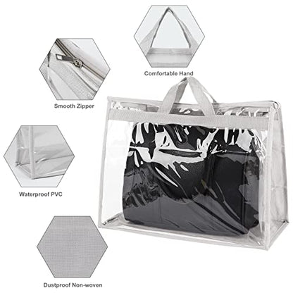 3PCS Purse Storage Bag Organization Purse Dust Bag Organizer Clear Plastic Lightweight Protective Waterproof Handbag Protector