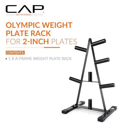 CAP 2-Inch Olympic Plate Tree Rack for Home Gym, H... (Alloy Steel)