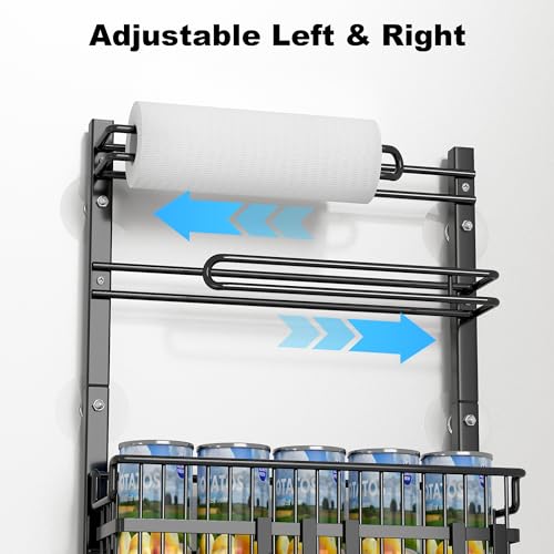 BUKFEN 6-Tier Slim Corner Shelf, Spice Rack Narrow Storage Next to Fridge | Bidirectional Pull-Out Baskets, Bent Base Stability, 6 Hooks, Space-Saving Slim Design for Kitchen, Bathroom, Laundry Room