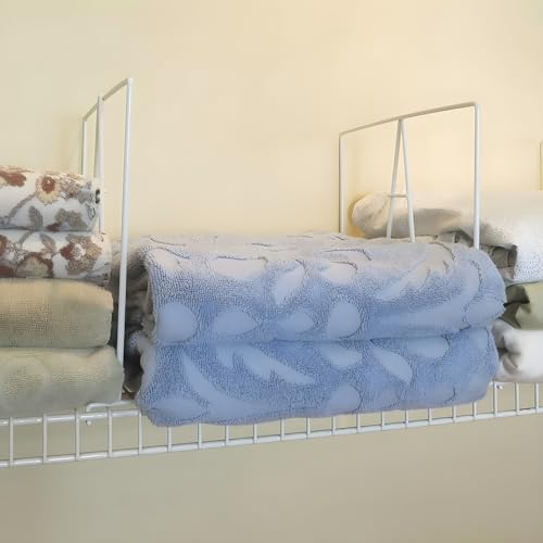 Evelots 8-Pack Wire Shelf Dividers, Clip-On Closet Organizers, Tall Steel | Four tall coated-steel dividers clip onto wire shelves without tools to organize closets, offices, pantries and garages.