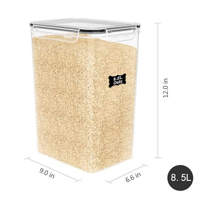 FOOYOO 2 PC Flour Sugar Storage Containers (8.5L | 287 Oz) Extra Large Food Storage Containers with Lids - Airtight Leakproof BPA FREE Flour Container for Rice, Cereal, Sugar