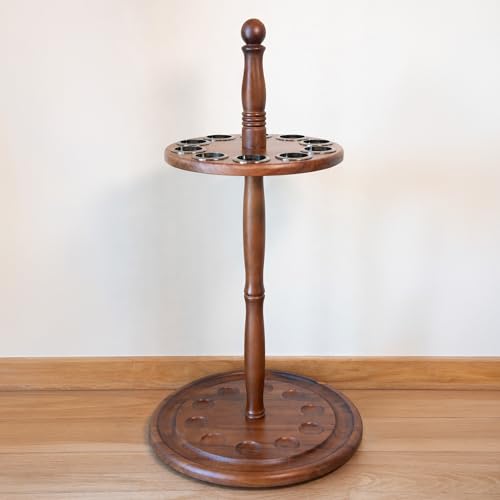 Asterom Cane Stand - Wooden Holder for Walking Sticks, Canes (Caramel)