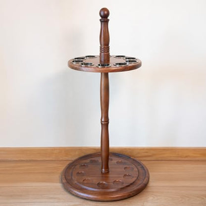 Asterom Cane Stand - Wooden Holder for Walking Sticks, Canes (Caramel)
