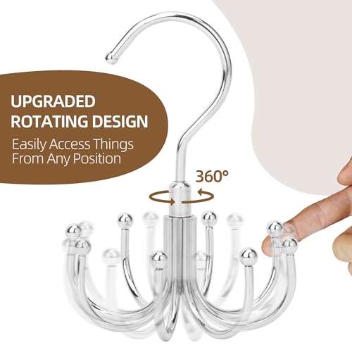 2 Pack Tank Top Hanger, Rotating Bra Organizer for Closet | Heavy-Duty Metal, Holds Up to 48 Garments, Sports Bras Holder with 16 Hooks Hanging Space-Saving Closet Organizer and Storage