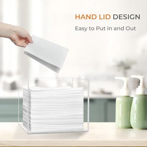 Disposable Face Towel Holder, Acrylic Face Towelettes Storage Box for Face Towels, Facial Towel Containers, Makeup Remover Cloth Organizer