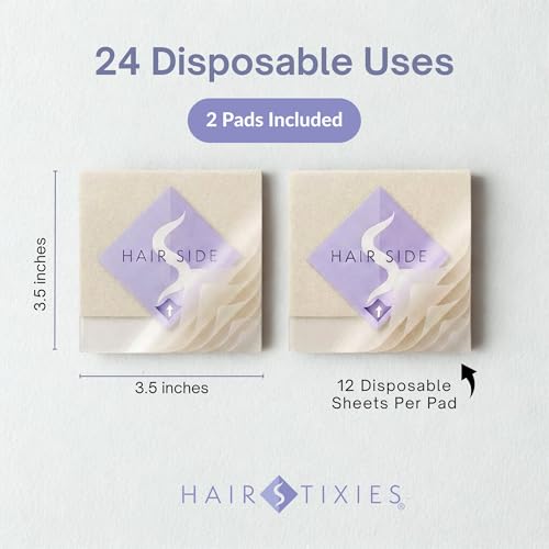 Shower Hair Catcher - Disposable Adhesive Hair Collector Pads for Wall, Shower & Tub - Prevents Hair Clogs & Drain Blockages - 2-Pack (24 Sheets Total, 12 per Pad)