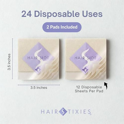 Shower Hair Catcher - Disposable Adhesive Hair Collector Pads for Wall, Shower & Tub - Prevents Hair Clogs & Drain Blockages - 2-Pack (24 Sheets Total, 12 per Pad)