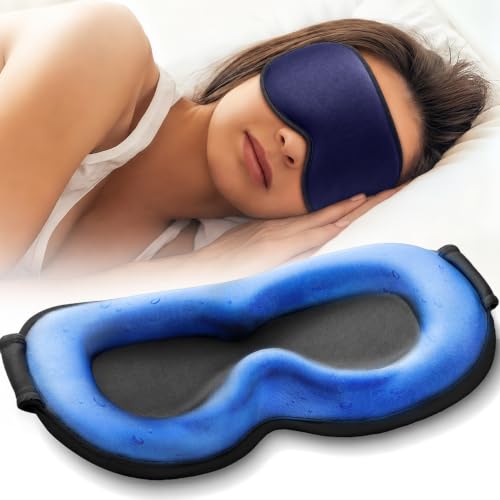 3D Cooling Gel Sleep Mask: 6oz Weighted Blackout E... (Blue | foam)