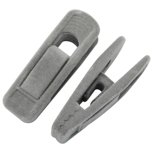 Velvet Hanger Clips, Gray, 40 PCS | Non-Slip Flocked Clips, For Pants, Skirts, Suits, Shirts, Socks