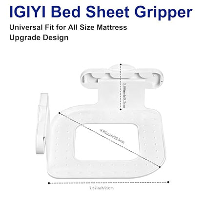 Bed Sheet Holders for Corners, 4 Pcs Lock Fitted Sheet Clips Fastener | Bed Sheet Grippers, Non-slip Heavy Duty Holder to Keep Sheets Tight, Fit Mattress Twin Full Queen King Size Beds Easy Install