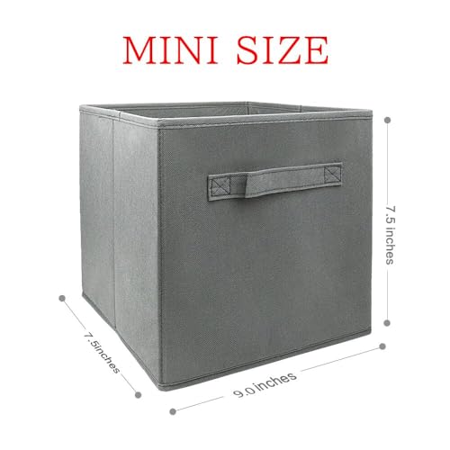 storage bins collapsible storage bins,cube storage organizer (Pack of 6) 9*7.5*7.5inch,For home and office Collapsible Closet Shelf Organizers, Drawer Organizers (Grey)