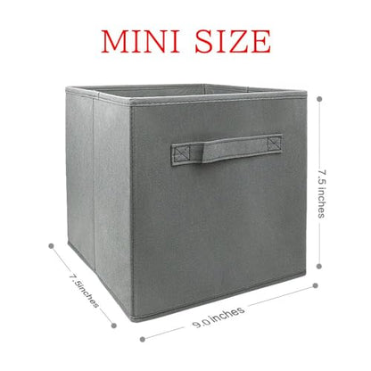 storage bins collapsible storage bins,cube storage organizer (Pack of 6) 9*7.5*7.5inch,For home and office Collapsible Closet Shelf Organizers, Drawer Organizers (Grey)