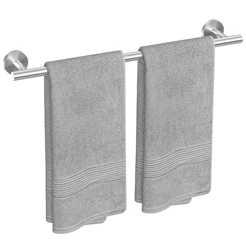 Brushed Nickel Towel Bar, 24-Inch Towel Racks for Bathroom | Thicken SUS304 Stainless Steel Towel Rod, Towel Holder Wall-Mounted, Modern Home Decor (Total Length 26-Inch)