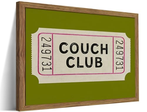 Vintage Framed Wall Art, Couch Club Ticket Canvas... (Canvas, Wood)