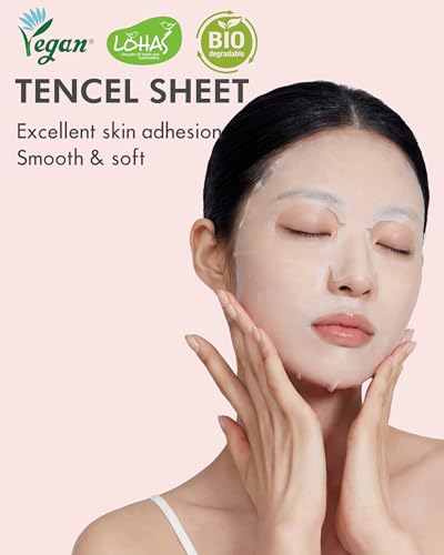 DERMAL Korean Ceramide 5-Minute Daily Sheet Mask Dispenser, 36 Count | 5 ceramides + multi-form hyaluronic acid for 5-minute makeup prep; 36 pull-out lyocell sheets with built-in tweezers