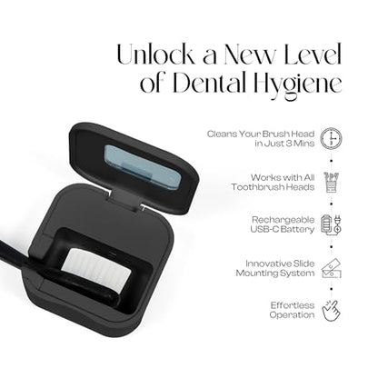 UV-C Toothbrush Sanitizer and Holder, Toothbrush Case - Manual/Electric Toothbrush Cover for Any Toothbrush Head - Rechargeable Toothbrush Travel Case, Tooth Brush Cover Cap for Home