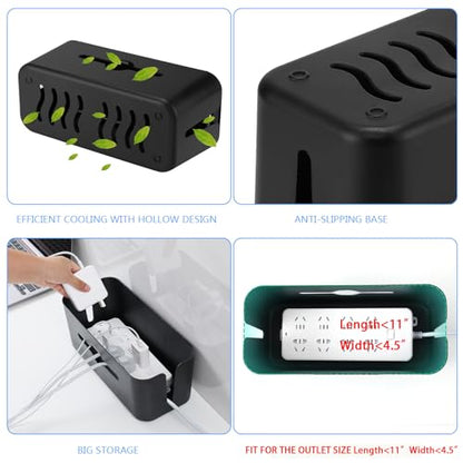 Cable Management Box,Cord Organizer for Home Office Cable Wire Hide,Black | Box for Desk Floor Cable Hide,Cable Box Organizer to Cover The Power Strip Cord Wires