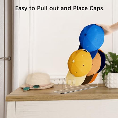 4 Pack Hat Storage Organizer for Baseball Caps - A... (Clear | Plastic)