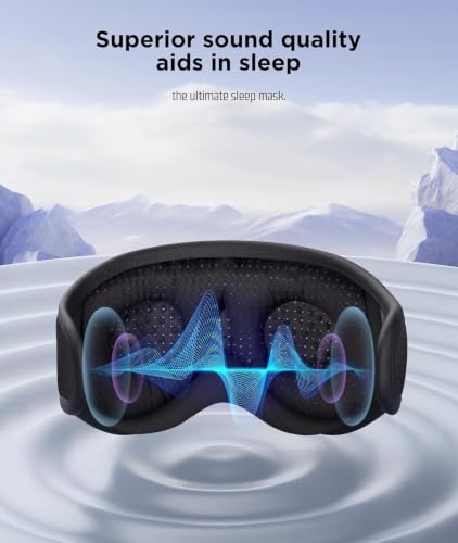 LC-dolida Sleep Mask Bluetooth Headphones Weighted Sleeping Mask 3D Eye Mask Pressure Relief Night Sleep Eye Mask Music Sleeping Headphones for Side Sleepers Meditation Gifts for Men Women
