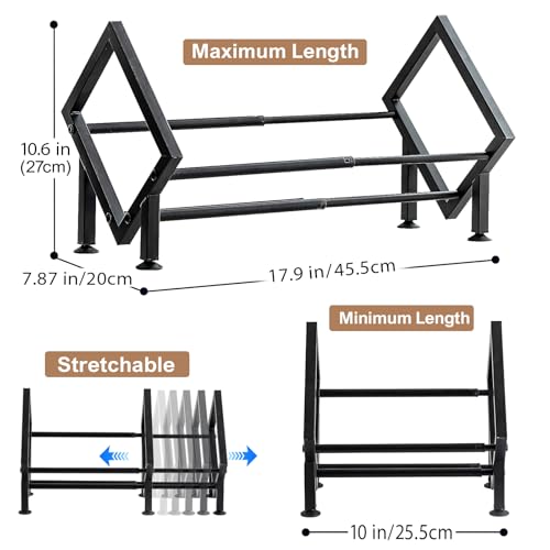 Adjustable Desktop Bookshelf for Desk Book Organizer, Tilting Tabletop Bookshelf in Office Home/Bedroom, Vinyl Record Storage Holder Book Rack for Magazine/CDs/Books/Vinyls Display (Patent Pending