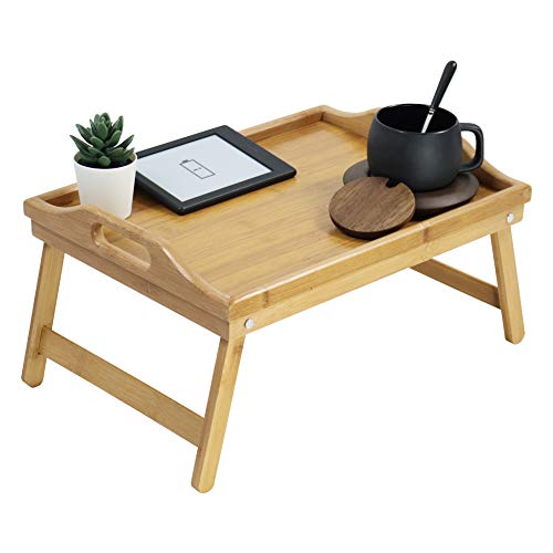 Bamboo Bed Table Tray Breakfast Tray with Folding... (Natural | Bamboo)