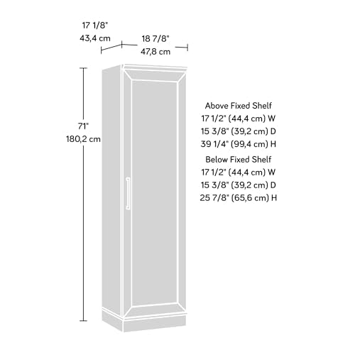 Sauder HomePlus Pantry Storage Cabinet, Soft White | Single Door, Adjustable Shelves, Kitchen Storage Cabinet