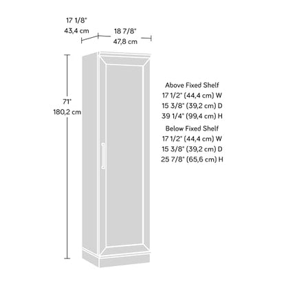 Sauder HomePlus Pantry Storage Cabinet, Soft White | Single Door, Adjustable Shelves, Kitchen Storage Cabinet