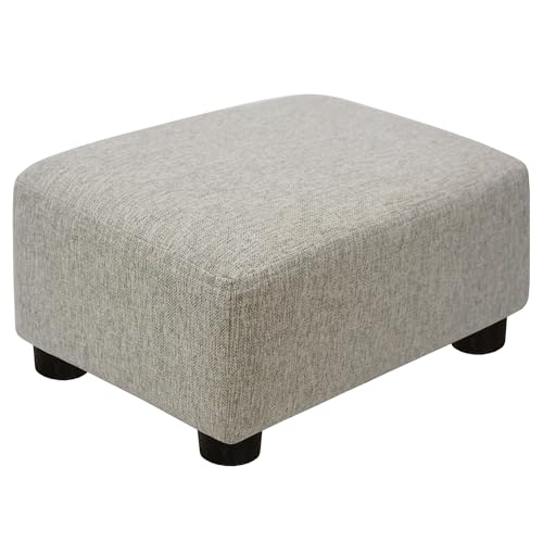 Small Foot Stool Ottoman Footstool with Legs Under... (Beige)