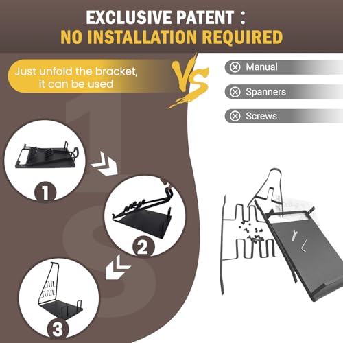No Installation Required Vacuum Stand for Most Stick Vacuum,Black | No-drill freestanding metal holder. Heavy base prevents tipping. Fits most cordless stick models. Stores attachments neatly.