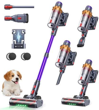 Cordless Vacuum Cleaner, 70Mins 650W 55KPA Vacuum Cleaners for Home, Self-Standing Stick Vacuum with Auto Mode, Anti-Tangle Wireless Vacumm, Scented, Vacuum Cordless for Pet Hair/Carpet/Floor