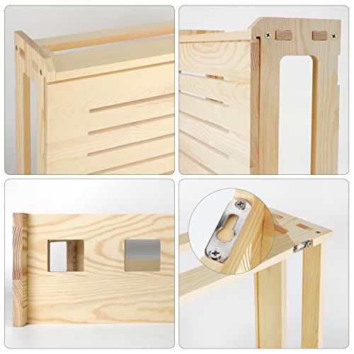 Wooden Router Shelf Wall Mount WiFi Router Storage Box Modem Cable Router Cover Organized Power Strip Cable Management Hider Rack Need Assembly 14.9 * 9.8 * 5.4 in (L* H * W)