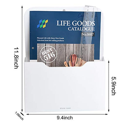 Marbrasse 2 Pack Magnetic File Holder - Paper Holder, Pocket Organizer,Hanging Wall File Organizer Office Supplies Storage, Magazine Mail Organizer Case for Notebooks,Planners,Letter (2 Pack)