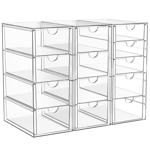 Acrylic 13-Drawer Storage & Makeup Organizer for D...