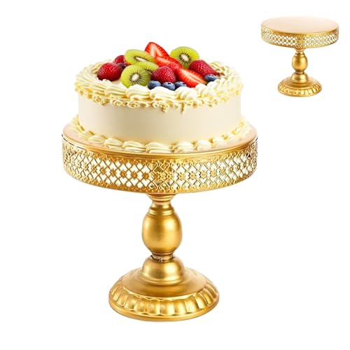 Cake Stand Metal Wedding Cake Plate Vintage Gold S... (Gold | Metal)