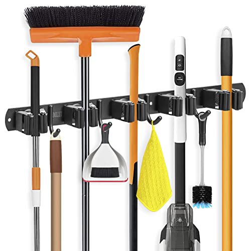 Broom Holder Wall Mount, Heavy Duty Garage Organiz... (Stainless Steel)
