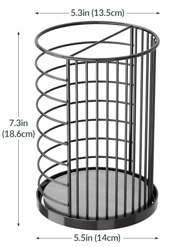 Kitchen Utensil Holder, Black Metal Organizer with... (Black)