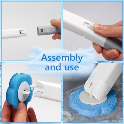 2 Pack Disposable Toilet Brush and Holder Set, Disposable Toilet Cleaning System Extended Handle with 48 Toilet Wand Refills, Toilet Brush for Toilet Bowl Cleaners, Bathroom Cleaning, Bathtub