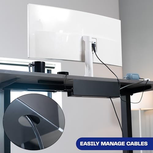VIVO Under Desk 17 inch Cable Management Tray, Power Strip Holder, Cord Organizer, Wire Tamer for Office and Home, Black, DESK-AC06-1C | Low Profile Power Strip Holder, Cord Organizer, Wire Tamer Steel Cable Rack for Office and Home, Holds 11 lbs